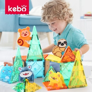 科博磁力片彩窗磁性玩具儿童积木拼装玩具拼搭积木卡通动物3宝宝6
