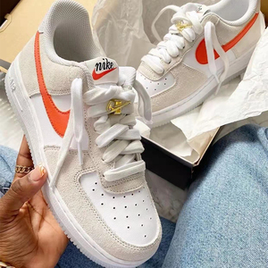 耐克男鞋nike af1空军一号米白橙金扣低帮休闲板鞋女da8302-101