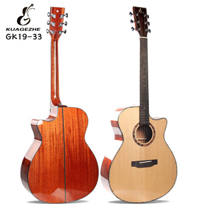 跨格者品牌41寸12生肖云杉桃花芯面单个性设计热销学习乐器木吉他