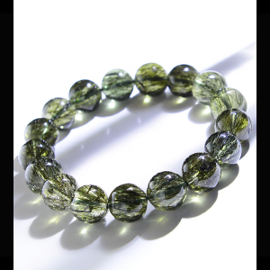 星宿家天然绿色超级七水晶手链女绿碧玺发晶手串男招财绿骨干发晶