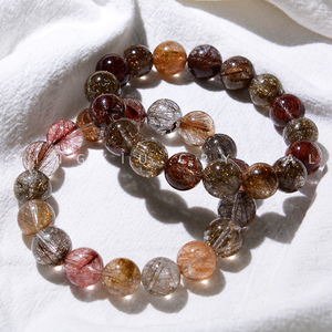 星宿家 天然魔鬼发水晶手链女 彩色银发晶手串男 招财僻邪退小人