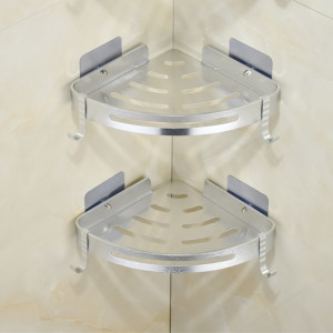 韩式加高浴室置物架太空铝卫生间三角架洗手间洗漱台收纳架免打孔