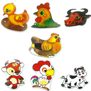 三只小鸡故事动物头饰 幼儿园儿童面具舞会表演道具 小学教学课件