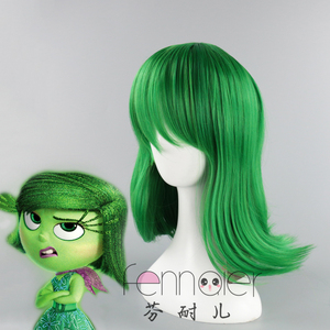芬耐儿 头脑特工队 厌恶 反翘混绿色短发翻翘造型cosplay动漫假发