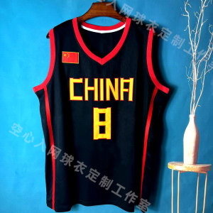 设计中国队2010球衣易建联篮球服朱芳雨刺绣版王仕鹏高端定制diy