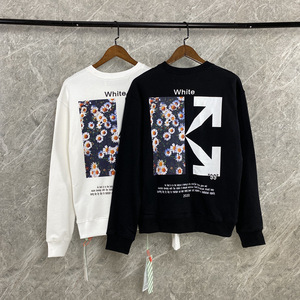 off 20fw权志龙同款ow男女情侣款小雏菊white圆领卫衣外套潮牌