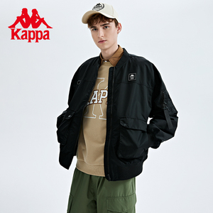 Kappa卡帕男子棒球服2023秋季新款飞行员夹克外套休闲开衫上衣