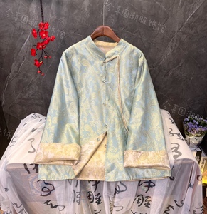 【碧瑶】新中式女装国风缎面衬衫桑丝缎气质两面穿开衫上衣短外套