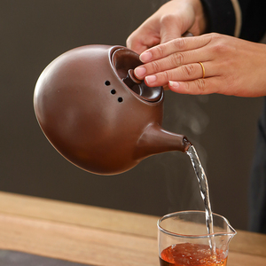 陶瓷功夫茶具煮茶器小青柑侧把壶 明火加热煮茶泡茶中药壶耐高温