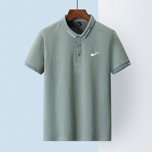 耐克顿纯棉polo衫男短袖薄款翻领t恤潮夏季商务休闲男士带领绿色