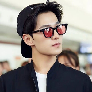 杨洋同款墨镜男简约方形框海洋片黄色太阳镜女素颜小红书网红潮款