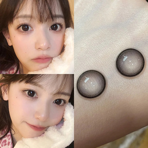 小黑豆美瞳年抛女可日抛小直径14.2隐形眼镜黑色自然半年抛美乐菲
