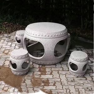 水泥石雕桌子凳子模具青石仿古圆桌石凳镂空别墅庭院户外园林公园