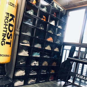 20个装aj鞋盒收纳盒透明亚克力防氧化鞋柜网红展示球鞋鞋子神器