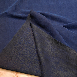 正宗顺德深蓝色龟裂纹香云纱 零料 面料 桑蚕丝布料