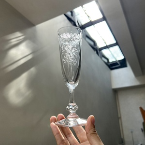 法国圣路易saint louis水晶杯红酒杯香槟杯中古蚀刻水晶杯