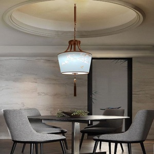 阿尼玛新中式木艺吊灯温馨卧室书灯具中国风蓝色禅意书房茶室灯饰