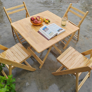 实木可折叠桌子简易小户型阳台现代户外摆摊便携式简约现代原木桌