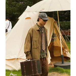 物理少年「便衣侦探」日系复古教练夹克休闲百搭宽松工装衬衫外套