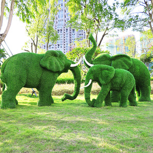 00同款货源tb_6020399淘宝定制大型仿真绿雕 大象绿雕动物造型