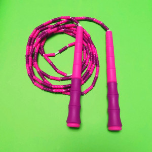 德育龙花样软竹节跳绳儿童幼儿园初学健身运动小学生可调节珠节绳