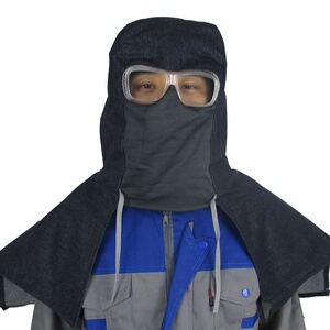 防尘帽干活用风帽面罩带披肩装卸工男女劳保工作帽子透气防灰防粉