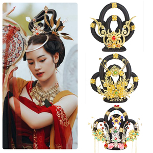 敦煌飞天假发头饰古风舞蹈造型发髻汉服女异域风情演出摄影中国风
