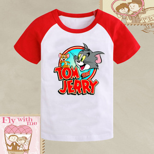 猫和老鼠儿童装汤姆猫与杰瑞鼠Tom and Jerry短袖T恤衫男女亲子装