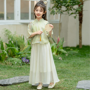 儿童汉服裙子女童中国风夏季套装2024新款小女孩夏装新中式公主裙