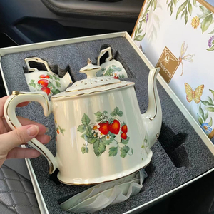 法式复古陶瓷花茶壶轻奢咖啡杯碟英式精致下午茶具套装乔迁礼品盒