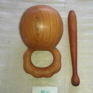 佛具木鱼法器韩式韩国木鱼杏木8-22（公分）配木鱼垫木雕全国包邮