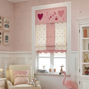 00万里五金配件工厂店淘宝儿童房女孩房间窗帘遮光卧室免打孔飘窗小