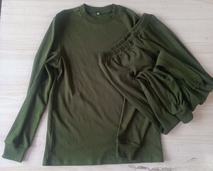 煤矿矿工下井军绿色87老式保暖纯棉中高领秋衣秋裤劳保内衣套装