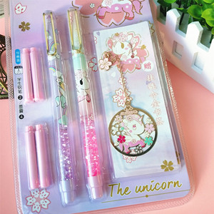 包邮网红恋上字樱花系列仙女流沙钢笔学生钢笔墨囊钢笔练字笔可擦