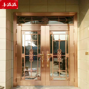 304不锈钢门 双开门定制别墅大门不锈钢防盗门家用农村进户入户门