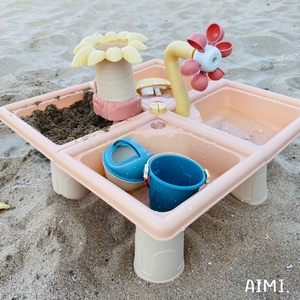 出口日本儿童沙滩戏水桌 运沙小拖车玩具 过家家锅具铲子玩水玩沙
