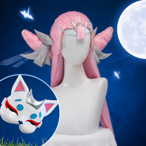 喵屋小铺王者荣耀cos服貂蝉猫影幻舞假发假毛cosply女假发面具