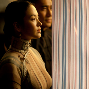 一代宗师 宋慧乔同款旗袍布料1930s民国真丝双绉条纹16姆114门幅