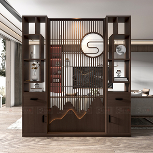 实木屏风玄关柜入户门靠墙横厅置物架家用装饰柜大客厅中间隔断柜