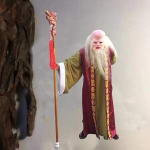 老寿星南极仙翁福禄寿服装喜财服装寿星服装龙头拐杖老寿星寿仙公