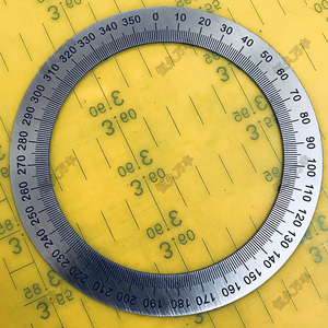 刻度盘金属圆形尺实验器材360度角度盘120x90x1 a024直销恒久万丰