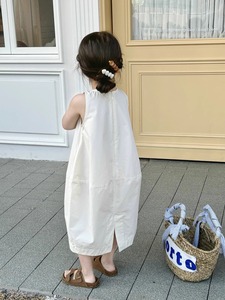 女童白色连衣裙夏季洋气韩版小清新花苞裙宝宝夏装儿童背心裙夏天
