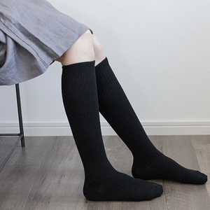 少女jk袜日系小腿袜棉纯色黑色制服学生袜竖条纹膝下袜软妹袜