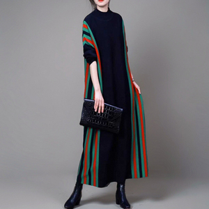 YALASE 法式时尚温柔柔软慵懒随性的篙级美大码针织连衣裙毛衣裙