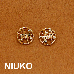 NIUKO 精致金属装饰纽扣星光水钻钮扣子金色高档服装DIY毛衣扣扭