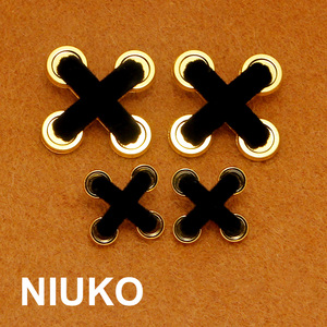 NIUKO 新款十字X字母设计师金属纽扣子毛衣外套大衣服装钮扣辅料