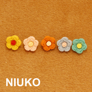 NIUKO彩色卡通花朵装饰纽扣可爱塑料编织风格扣子服装辅料扣DIY扣
