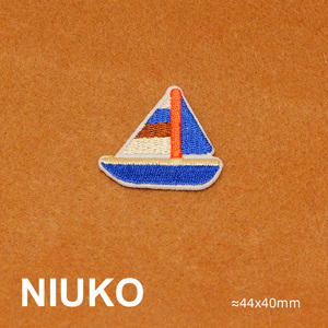 NIUKO 布贴 精致彩色卡通蓝色小船补丁贴手帐贴DIY缝破洞贴布标贴