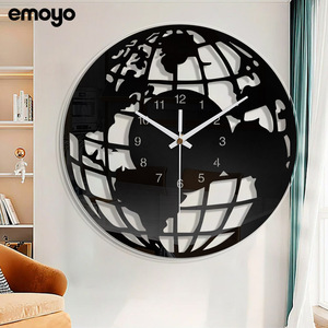北欧简约创意世界地图墙上挂钟客厅2022款上档次艺术装饰石英钟表