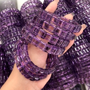 新品紫水晶手排手链 时尚OL紫色水晶手镯女款紫晶手牌礼物饰品